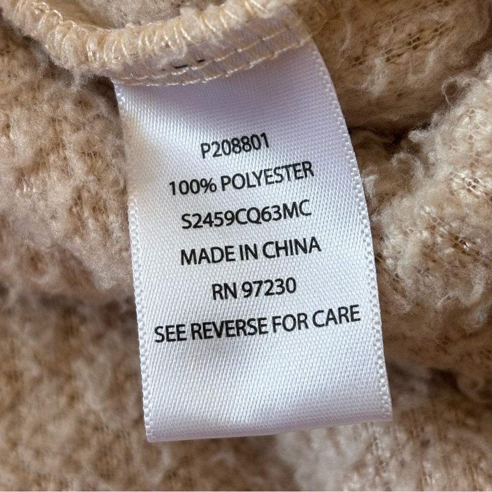 Crave Fame Women's Tan Teddy Jacket Size Large - Picture 6 of 7